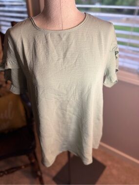 Unk Light Sage Ruffle Sleeve Blouse